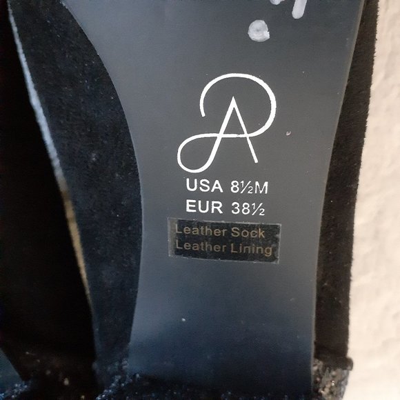 Adrianna Papell Women's Size 8.5 Honey Pump Black Suede Point Toe Glitter Boots - Picture 7 of 11